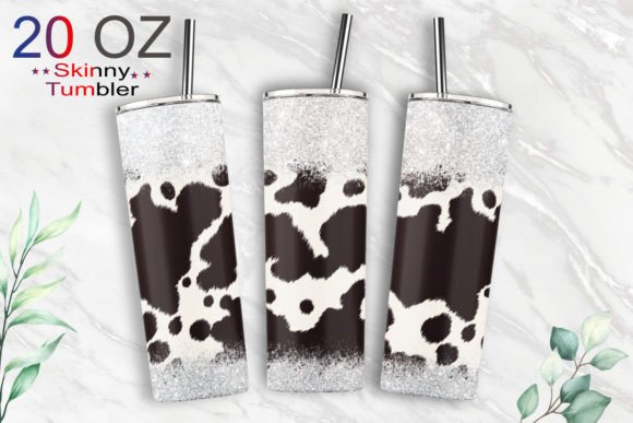 20oz Tumbler Cowhide Glitter Sublimation Graphics