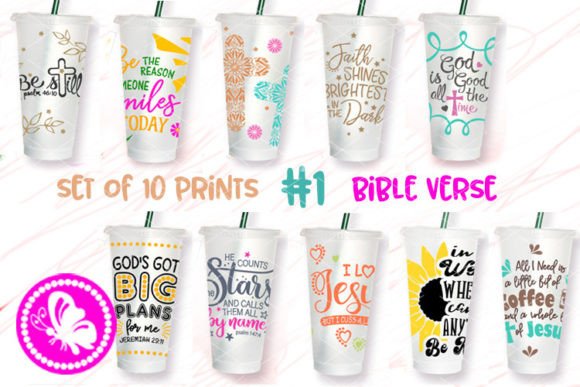 24oz Cup Wrap Bible Verse Graphics for Crafts