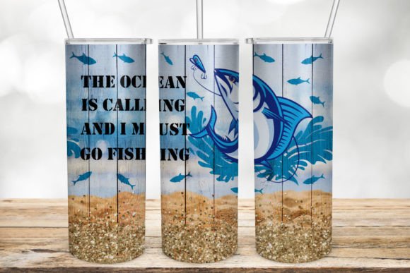 Blue Fishing Tumbler Fathers Day Tumbler Graphics