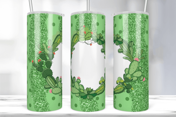 Cactus Tumbler Wrap Template: Graphics & Print Templates