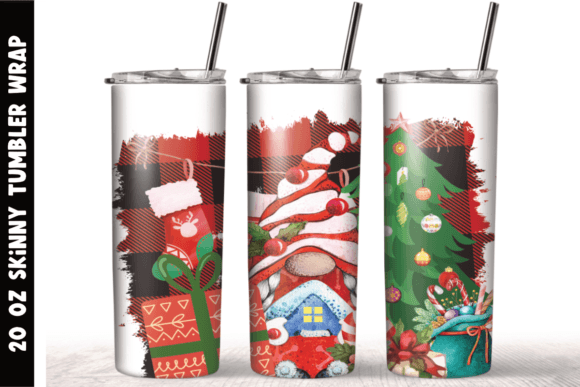 Christmas Plaid Gnome Tumbler Wrap: Graphics for Crafts Brands