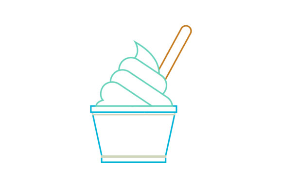 Color Line Ice Cream Cup: Graphics & Illustrations for Real Publishing