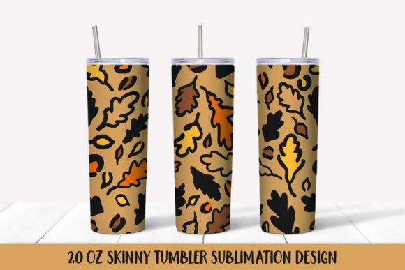 Colorful Fall Leaves Tumbler Wrap: Graphics & Illustrations