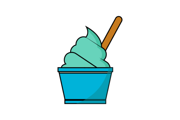 Cup Style Ice Cream Graphics & Illustrations