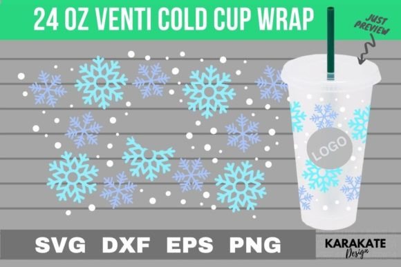 Cute Snow Venti Hole Wrap SVG for Crafts & Graphics