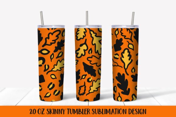 Fall Oak Leaves Tumbler Sublimation Wrap: Graphics & Illustrations
