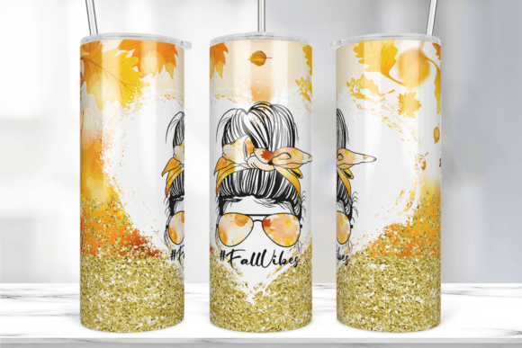 Fall Tumbler Wrap: Graphics & Print Templates