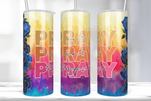 Floral Christian Bible 20oz Tumbler Wrap Graphics