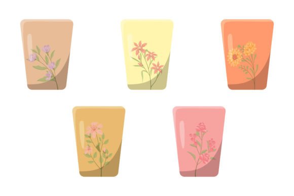 Flower Design Tea Cup: Editorial Graphics & Illustrations