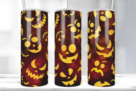Galaxy Halloween Pumpkin Tumbler Wrap: Graphics & Print Templates