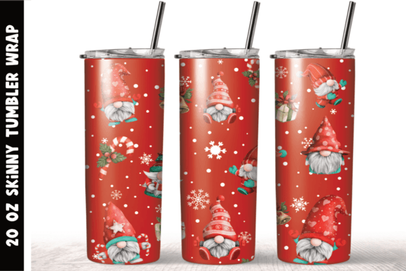 Gnome Christmas Tumbler Wrap: Graphics & Crafts Asset Review