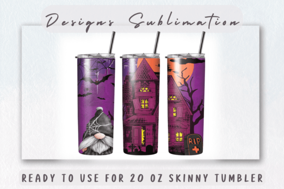 Gnome Halloween Sublimation Tumbler PNG: Graphics & Print Templates