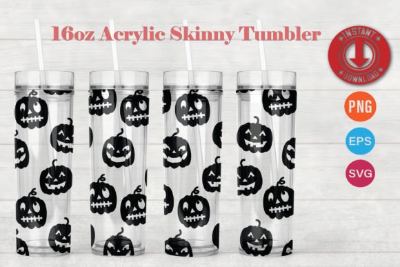 Halloween 16oz Acrylic Skinny Tumbler Graphics