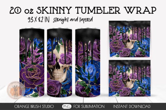 Halloween Dripping Skull Tumbler Wrap Graphics for Crafts
