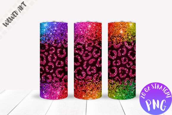 Leopard Glitter 20oz Skinny Tumbler Wrap: Graphics for Crafts-Driven Branding