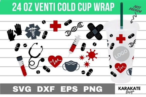Nurse Fuel, 24 Oz Venti Hole Wrap SVG