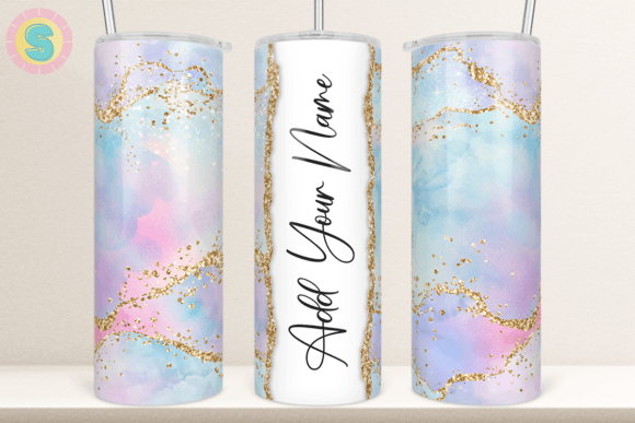 Pastel Glitter Agate Tumbler Wrap: Graphics for Crafts