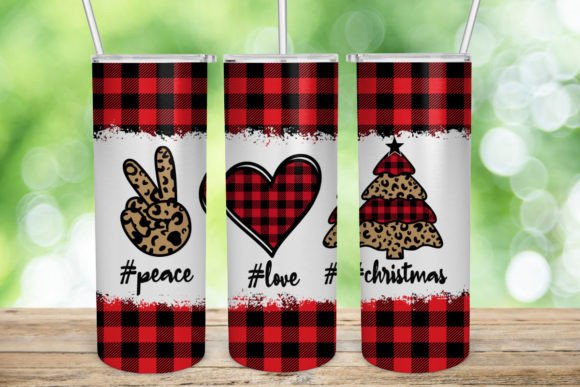 Peace Love Chrismart Tumbler Wrap PNG: Graphics for Crafts & Holiday Branding