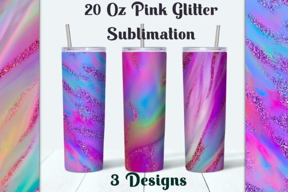 Pink Glitter Tumbler Sublimation Designs: Graphics for Crafts