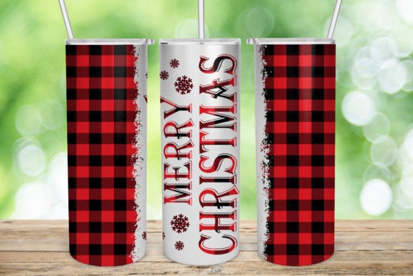 Plaid Merry Christmas 20 Skinny Tumbler: Graphics for Crafts & Campaigns