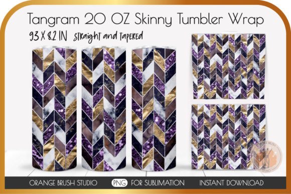 Purple Chevron Skinny Tumbler Wrap PNG: Graphics for Crafts & Content