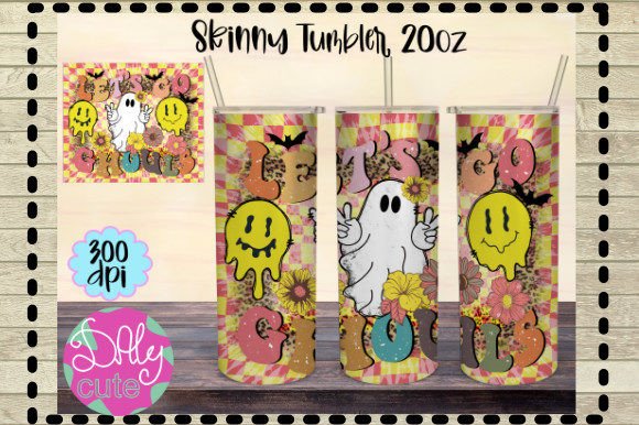 Retro Halloween Ghouls Tumbler PNG Graphics & Print Templates