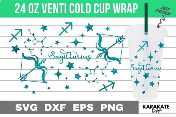 Sagittarius Zodiac Venti Cup Wrap: Graphics for Crafts
