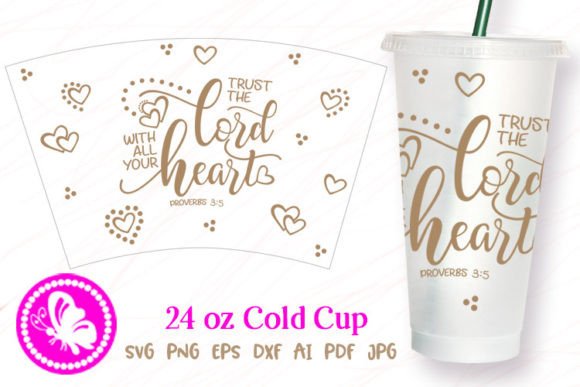 Scripture Proverbs 3:5 Cup Wrap Graphics for Crafts