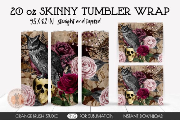 Skull Halloween Skinny Tumbler Design: Graphics for Crafts