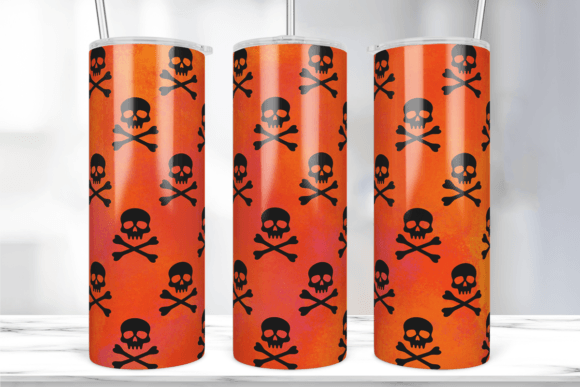 Skulls Tumbler Sublimation Wrap: Graphics & Print Templates