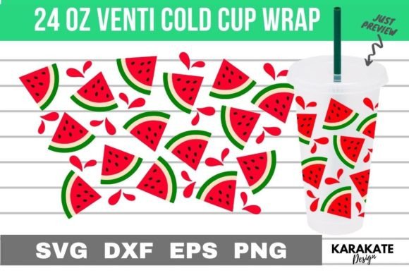 Small Watermelon Cup Wrap: Graphics for Crafts & Branding