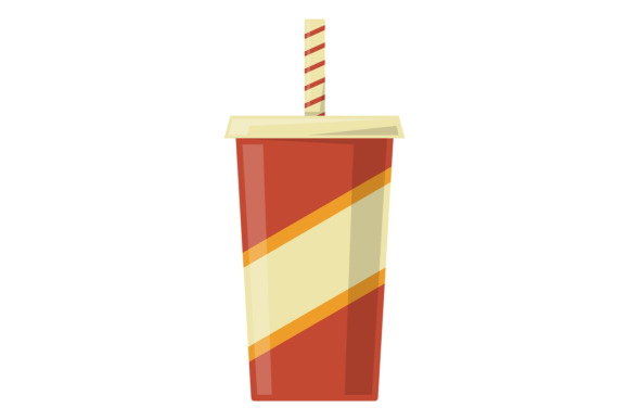 Soda Cup Graphics: Red Plastic Drink Illustrations