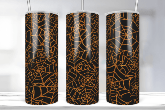 Spider Web Gold Glitter Tumbler Wrap: Graphics for Crafts