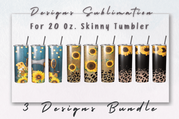 Sunflower Vintage Tumbler Sublimation: Graphics & Print Templates