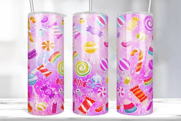Sweet Candy 20oz Skinny Tumbler Wrap: Graphics & Print Templates