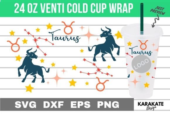 Taurus Zodiac Venti Hole Wrap SVG – Graphics for Crafts