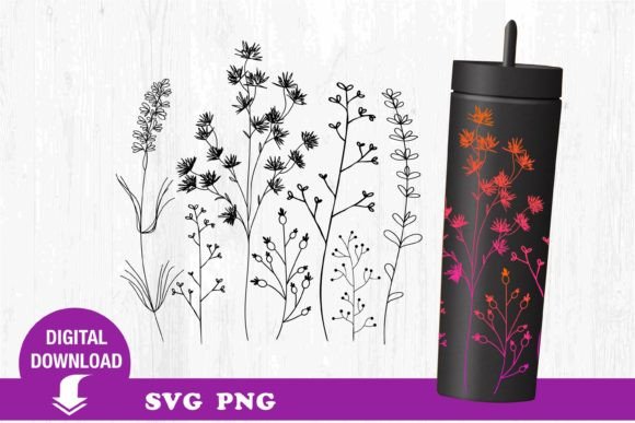 Tumbler Designs Flowers Graphics & Print Templates