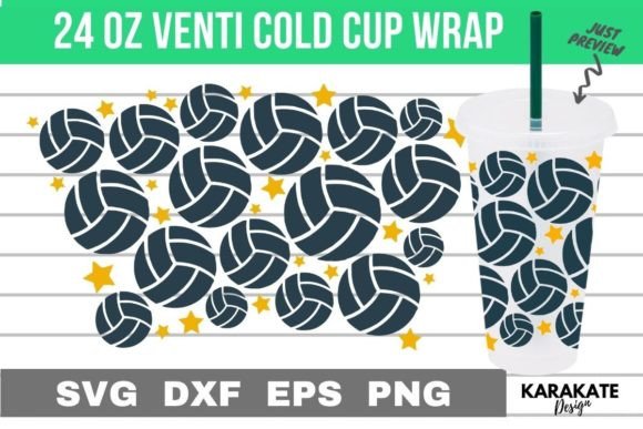 Volleyball Star Cup Wrap: Graphics for Crafts