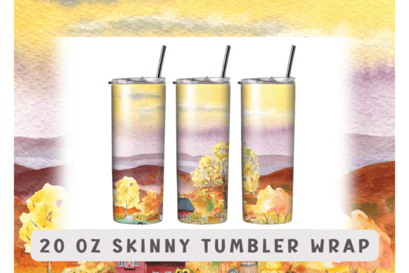 Watercolor Fall Sublimation Tumbler Wrap: Graphics for Crafts & Content